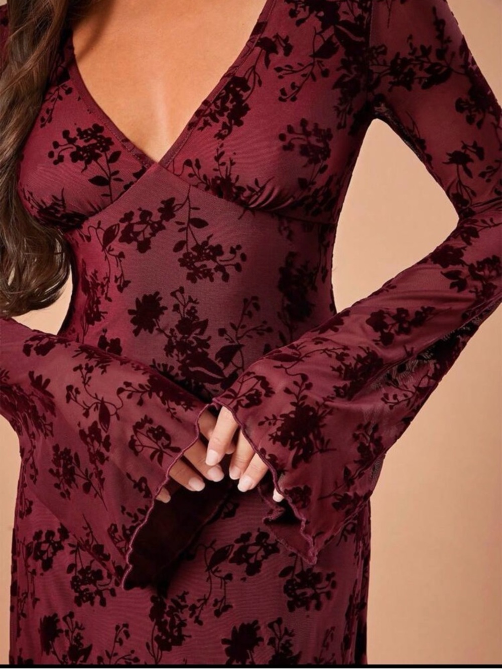 Forever21 Long Sleeve Fall & Winter Women’s Dress Burgundy